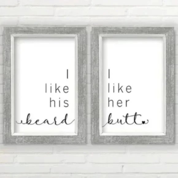 2 Unframed Butt Beard Wall Sign 16x20 Wall Art - Picture 6 of 7
